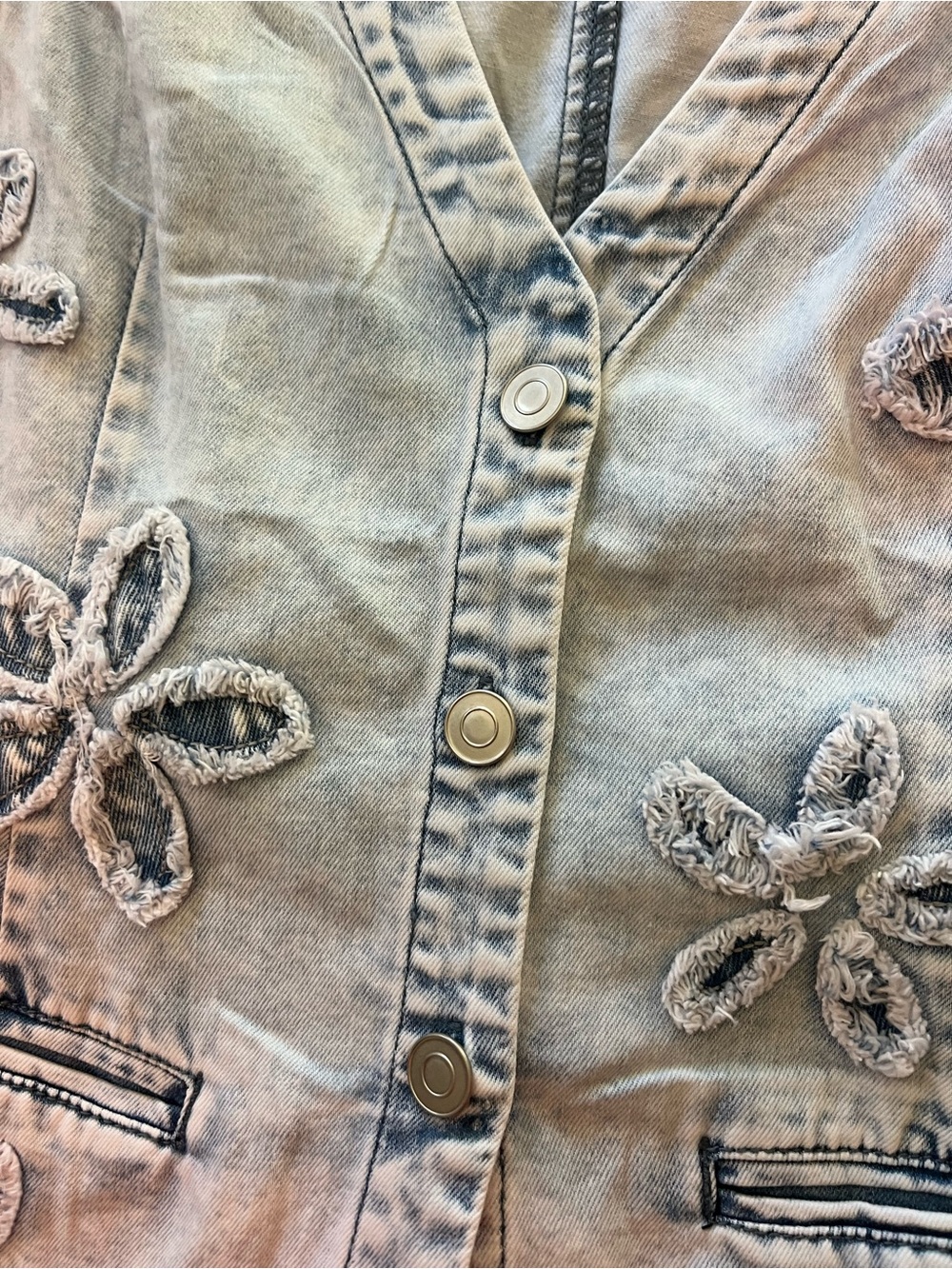 Altar’s state floral denim vest size small NWTs - Picture 15 of 16